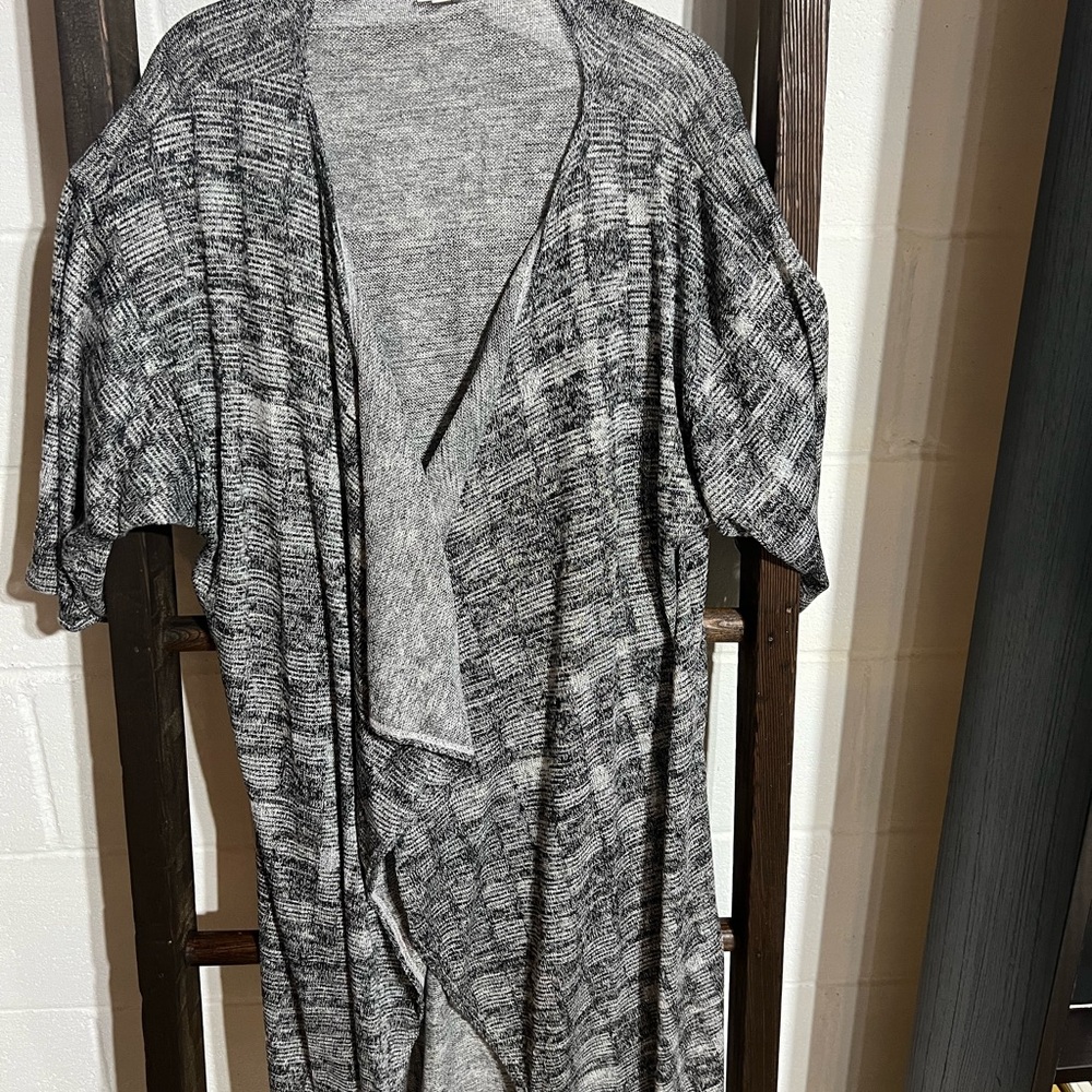 LuLaRoe Gray Cardigan Sweater with Draped Sleeves